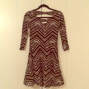 Black and white/tan dress